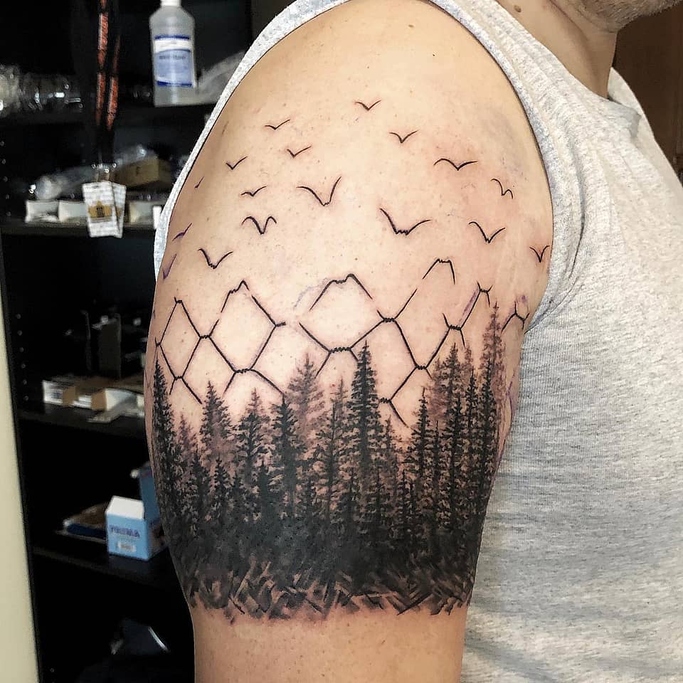 Chainlink Forest Half-Sleeve