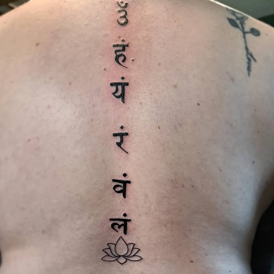 Chakra Bija Mantras with Lotus Spine