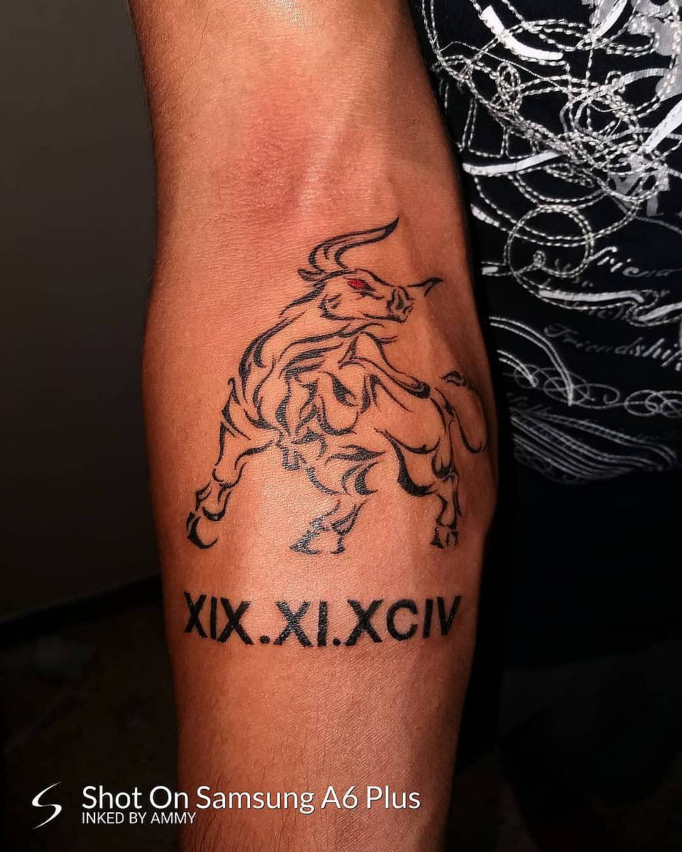 Charging Bull with Roman Date