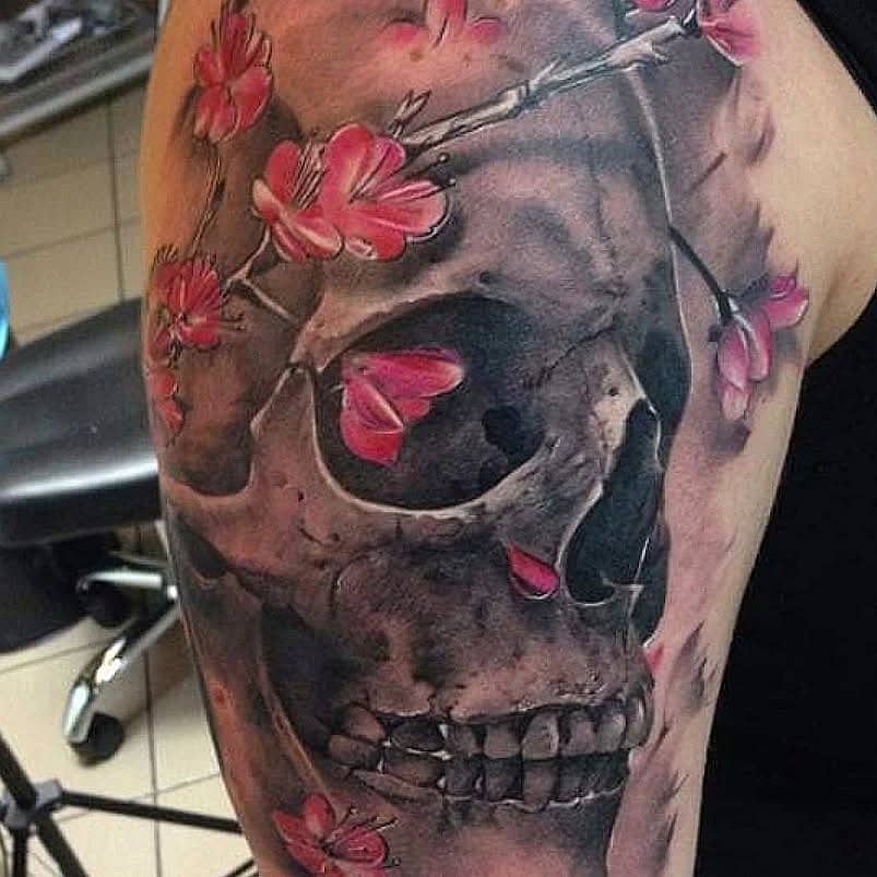 Cherry Blossom Skull