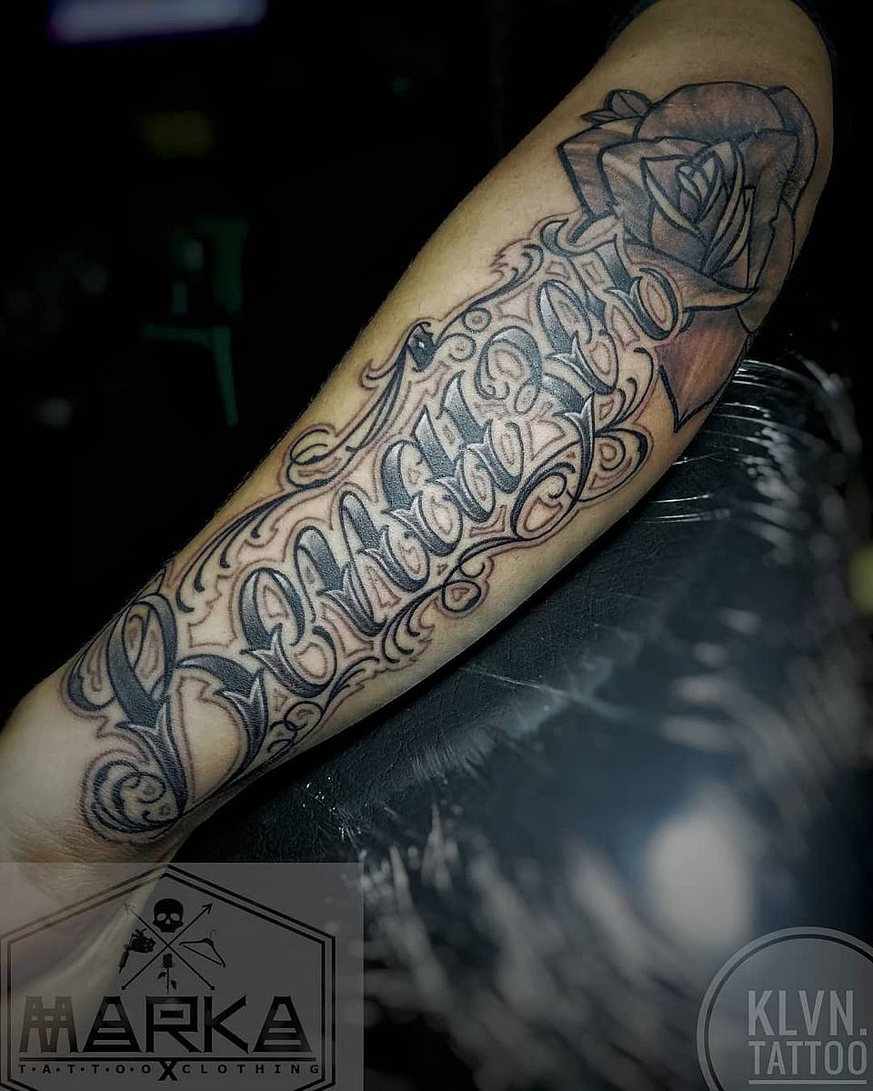 Chicano Script Rose Lettering