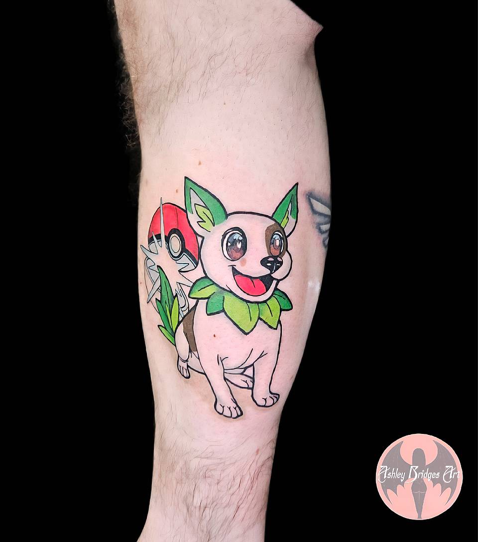 Chikorita-Corgi Fusion