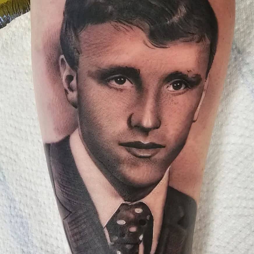 Classic Black-and-Grey Portrait