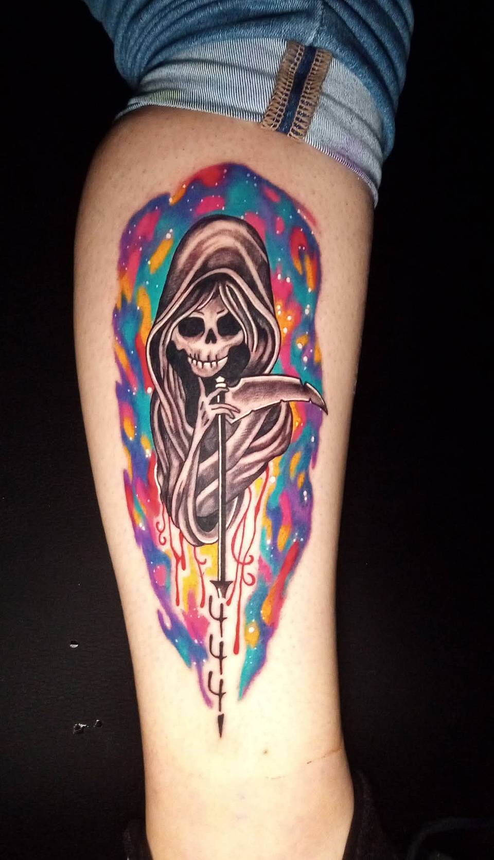 Cloaked Reaper with Neon Flames