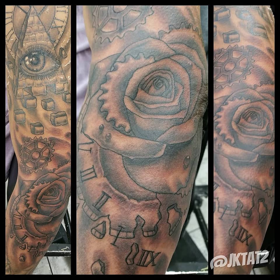 Clockwork Rose and Watchful Eye Sleeve
