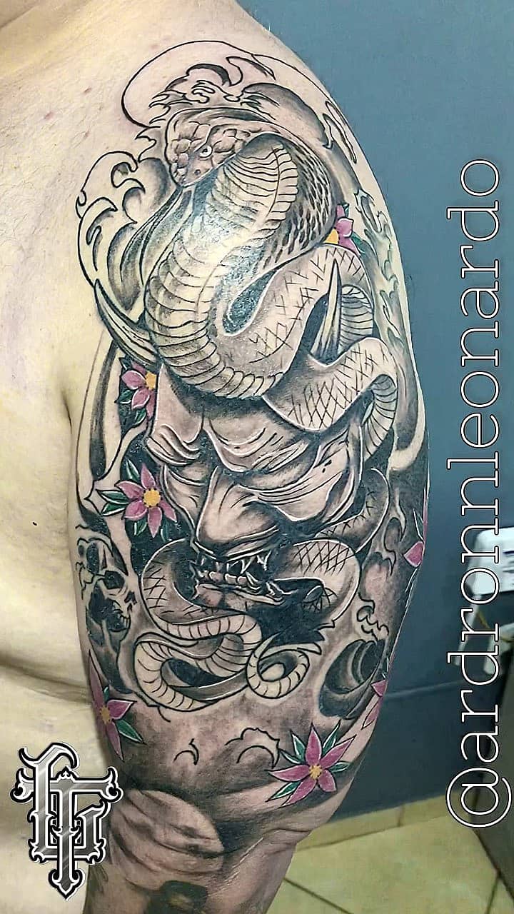 Cobra and Hannya Half-Sleeve