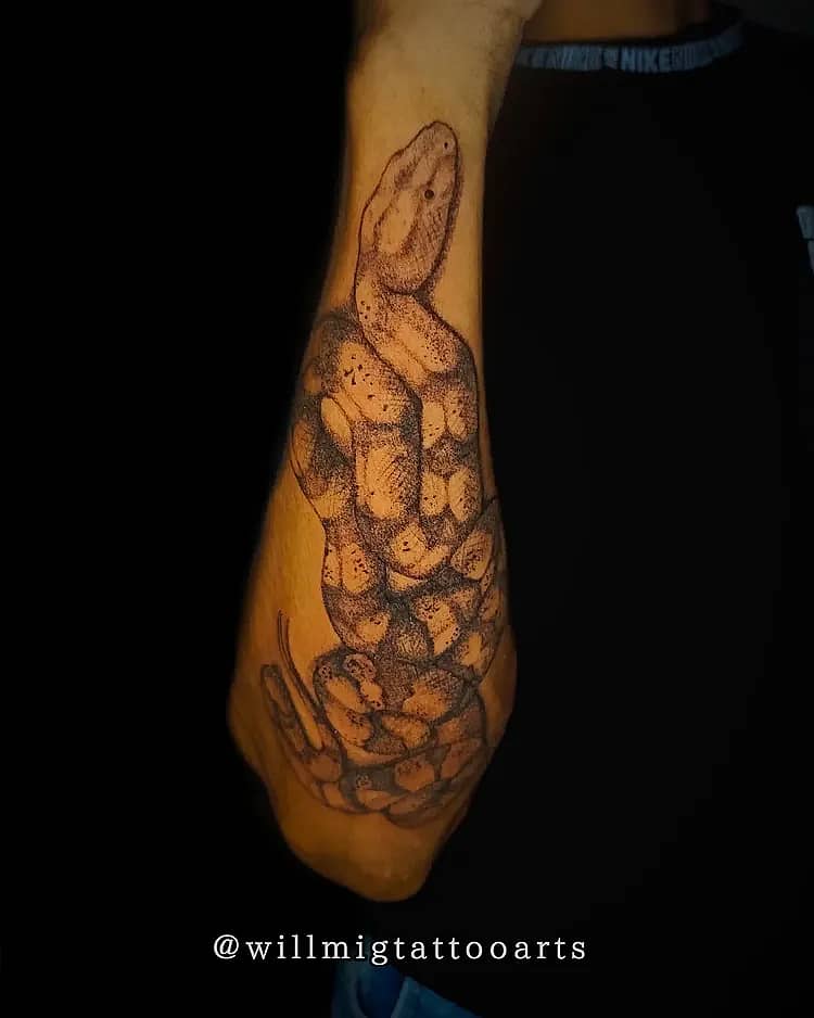 Coiled Serpent Dotwork