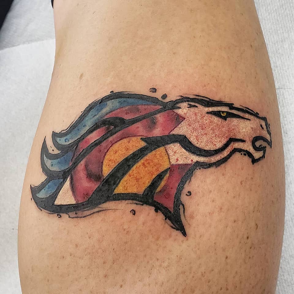 Colorado Bronco Watercolor Emblem