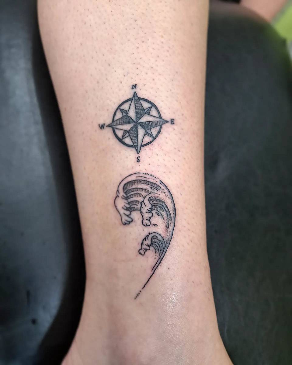 Compass Rose and Wave Journey