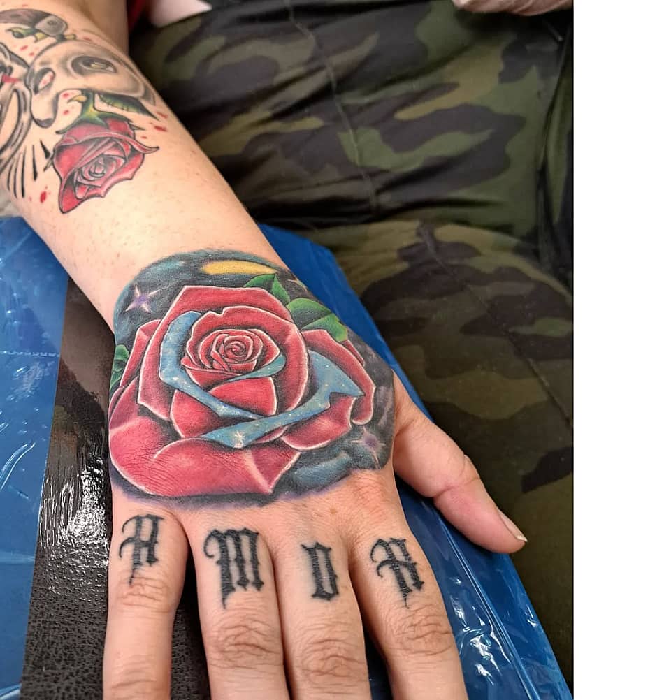 Cosmic Rose with Amor Lettering