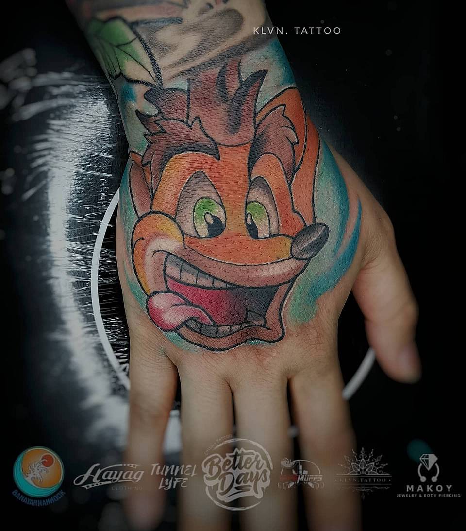 Crash Bandicoot Playful Hand Portrait