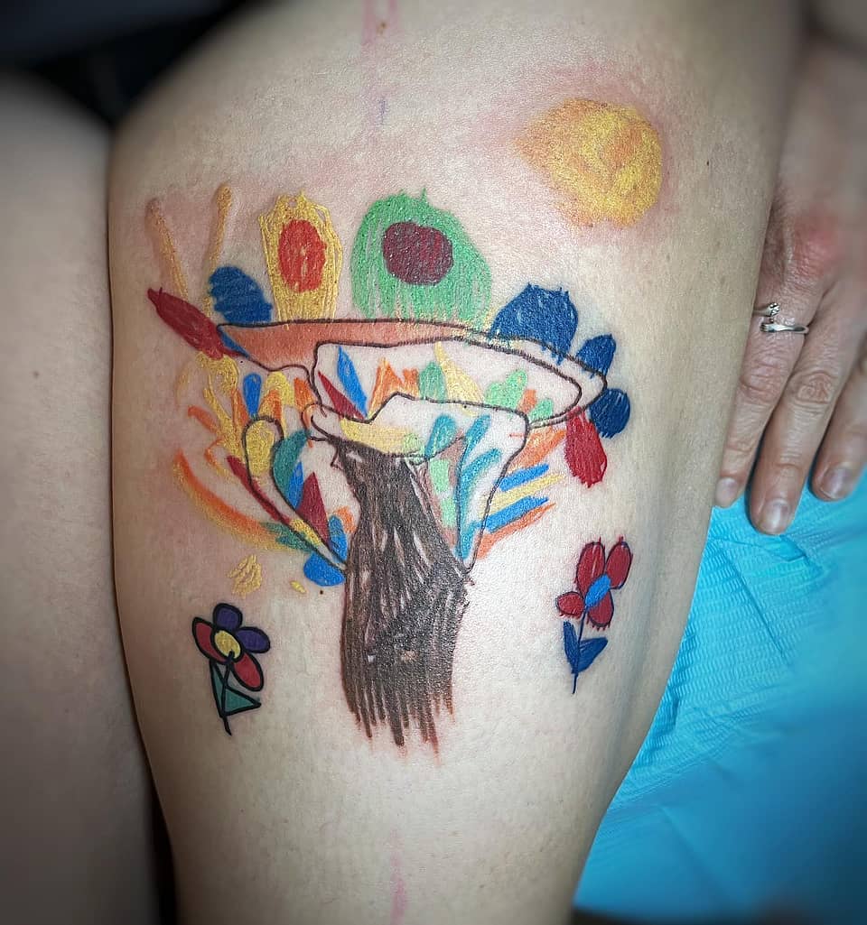 Crayon Mushroom Garden