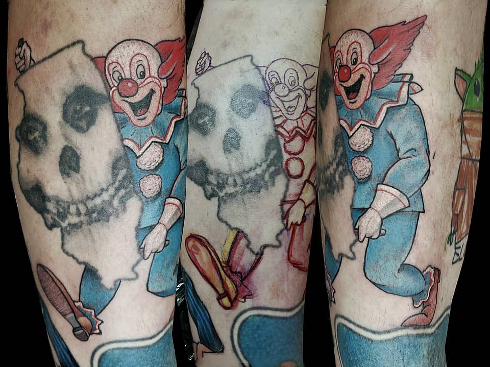 Creepy Clown with Skull Mask