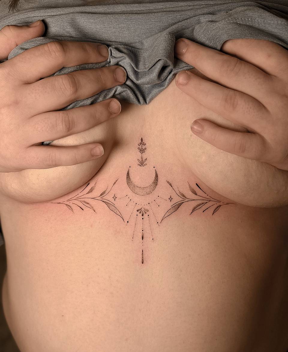 Crescent Botanical Underbust Ornament