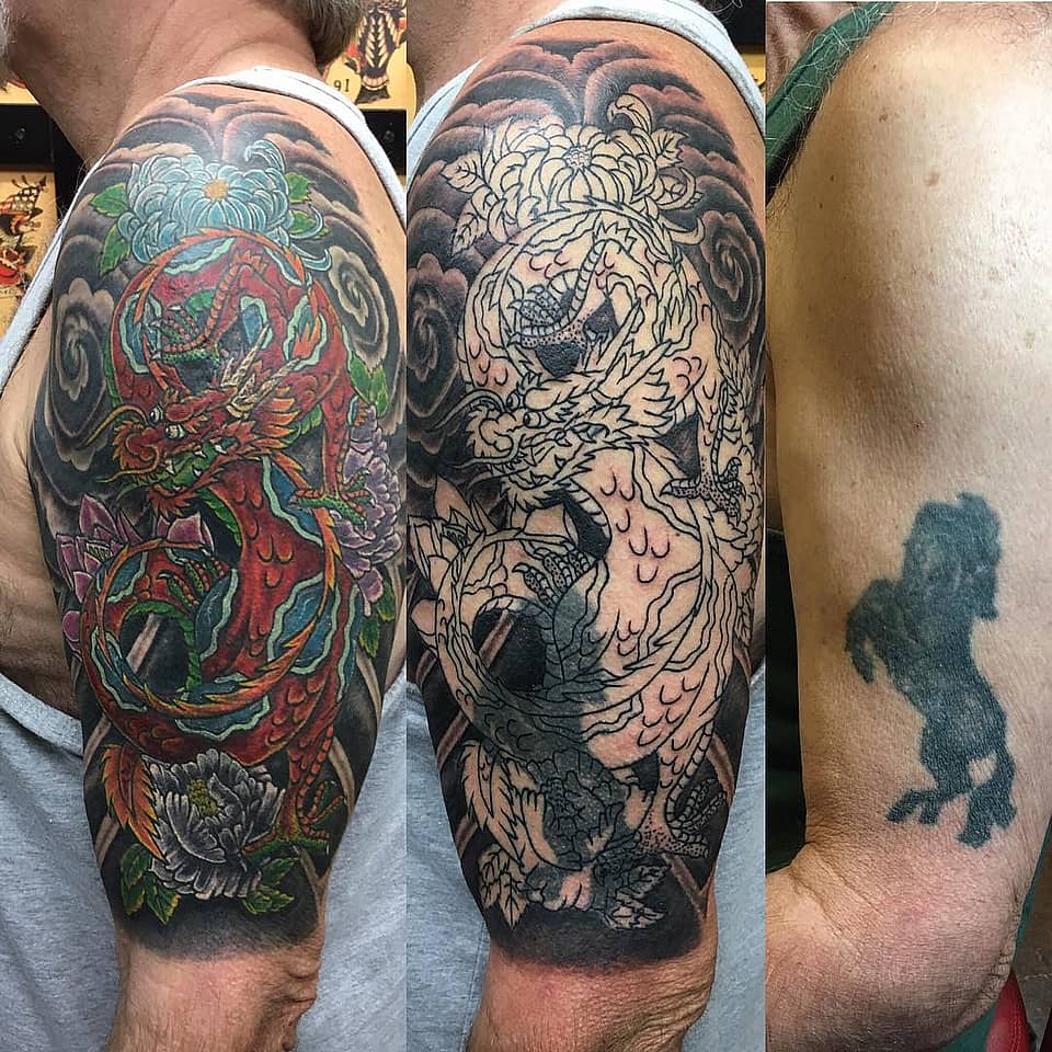Crimson Dragon Chrysanthemum Cover-Up
