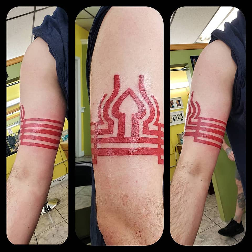 Crimson Geometric Armband