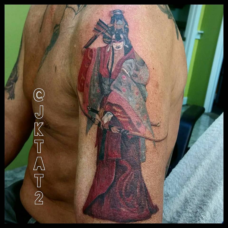 Crimson Kimono Archer