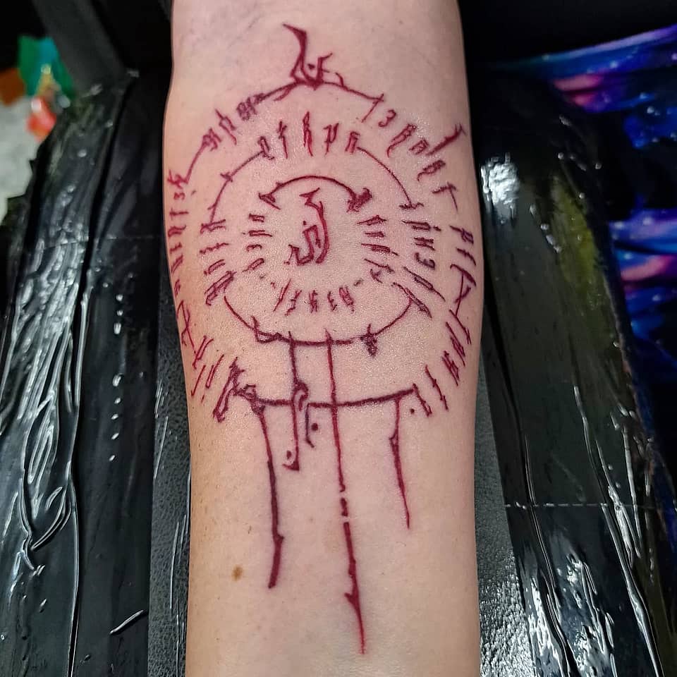 Crimson Runic Sigil Circle