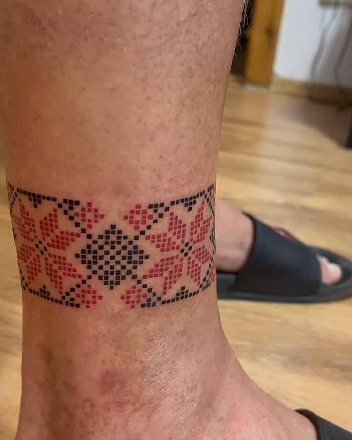 Cross-Stitch Folk Ankle Band