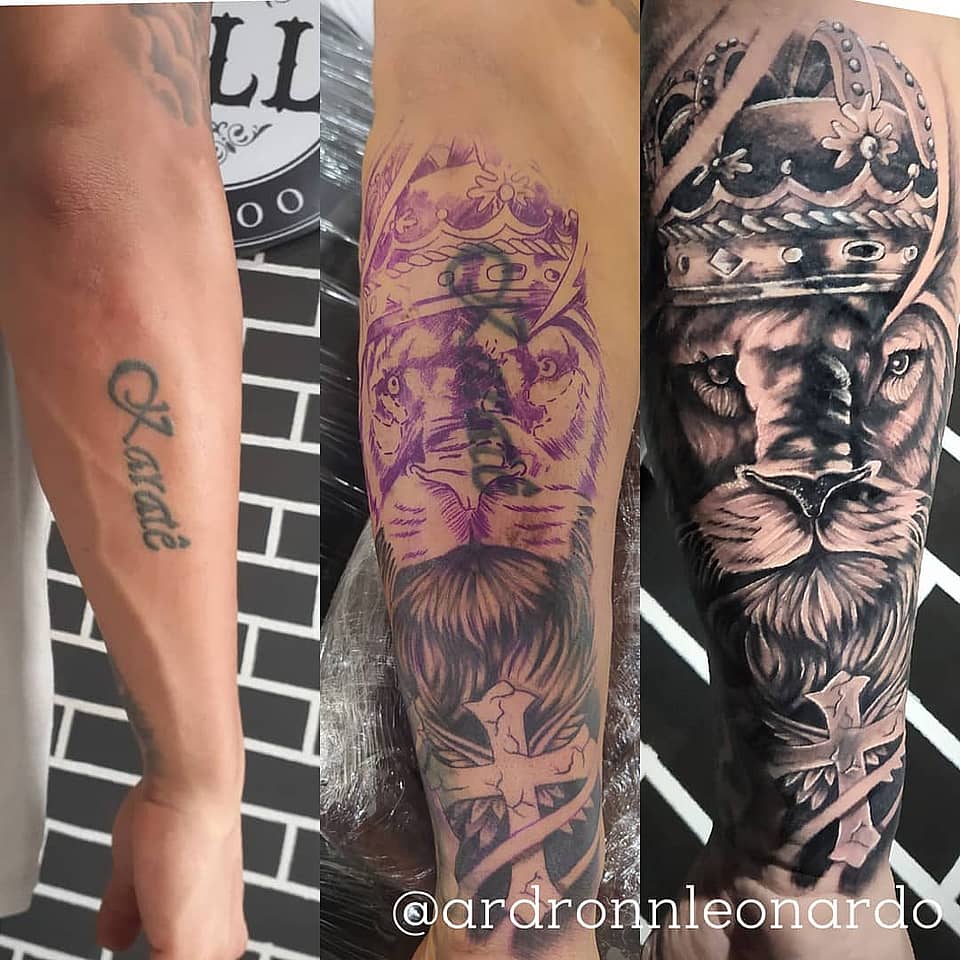 Crowned Lion Forearm Sleeve