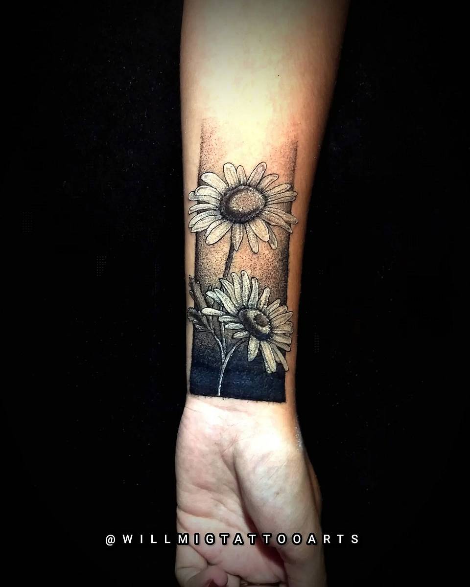 Daisy Window Blackwork