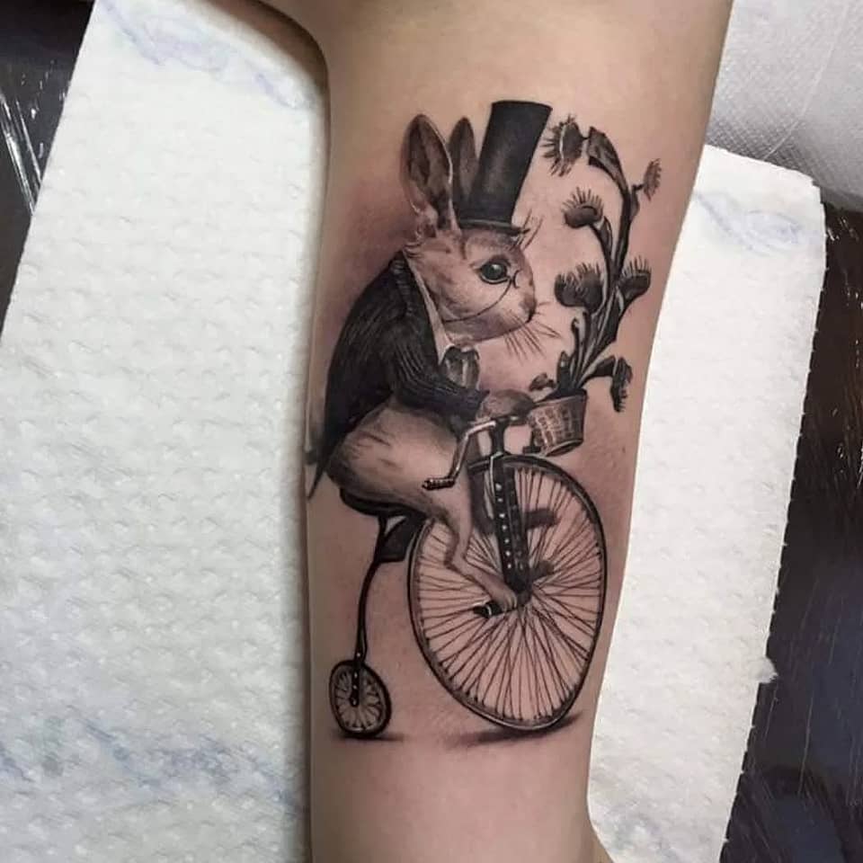 Dapper Rabbit on Penny-farthing