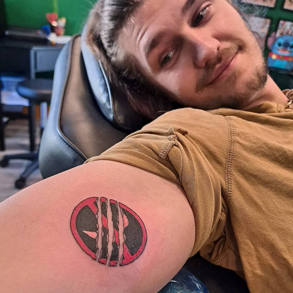 Deadpool Emblem with Wolverine Claw Slashes
