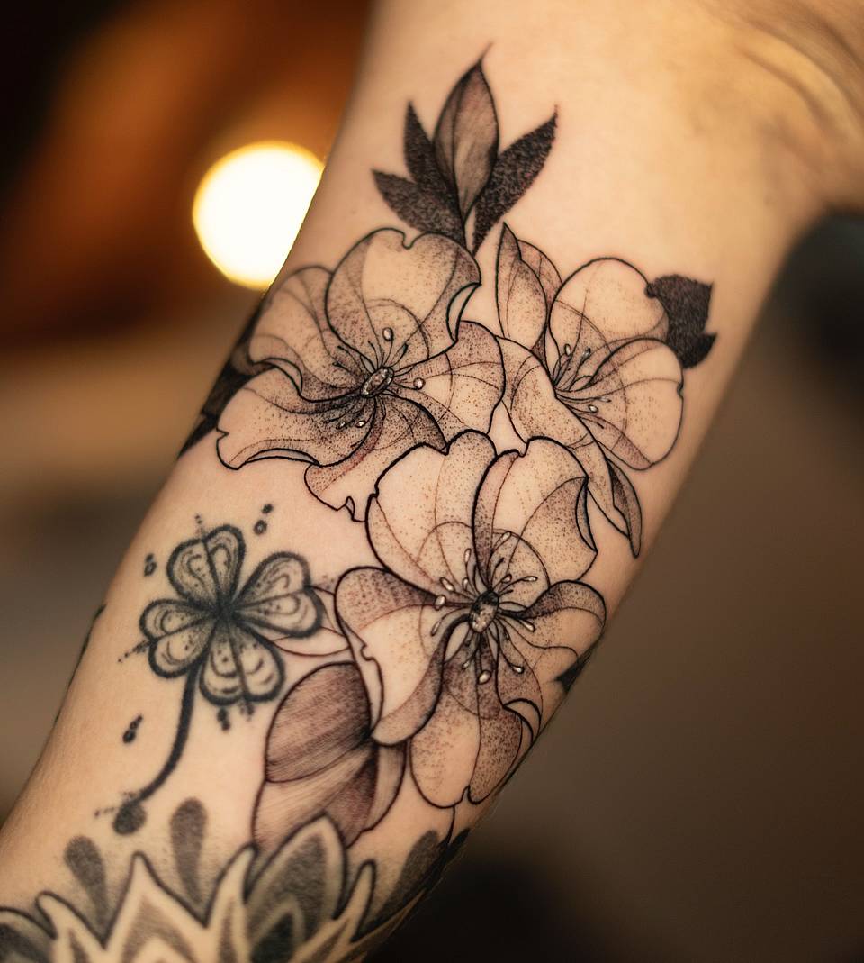 Delicate Cherry Blossom Cluster