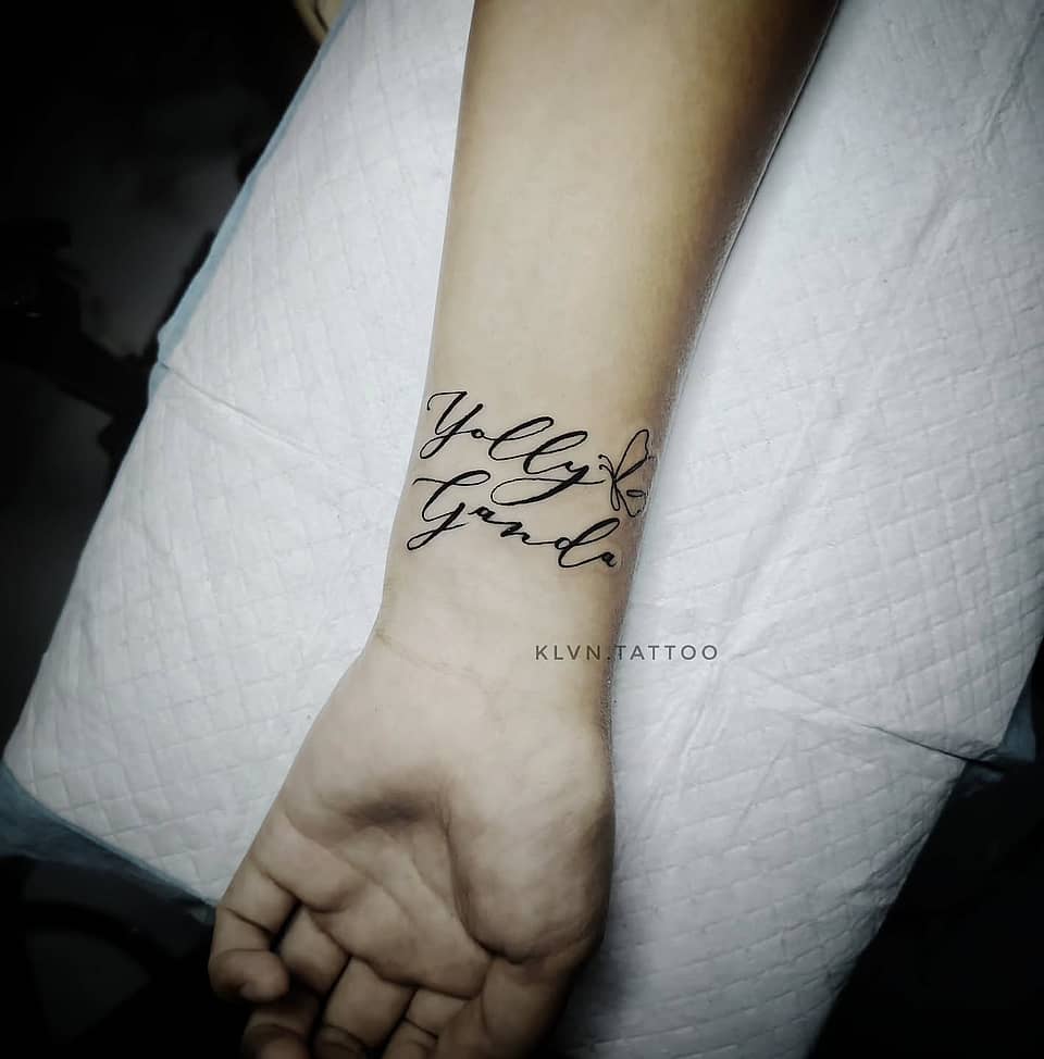 Delicate Cursive Name & Butterfly