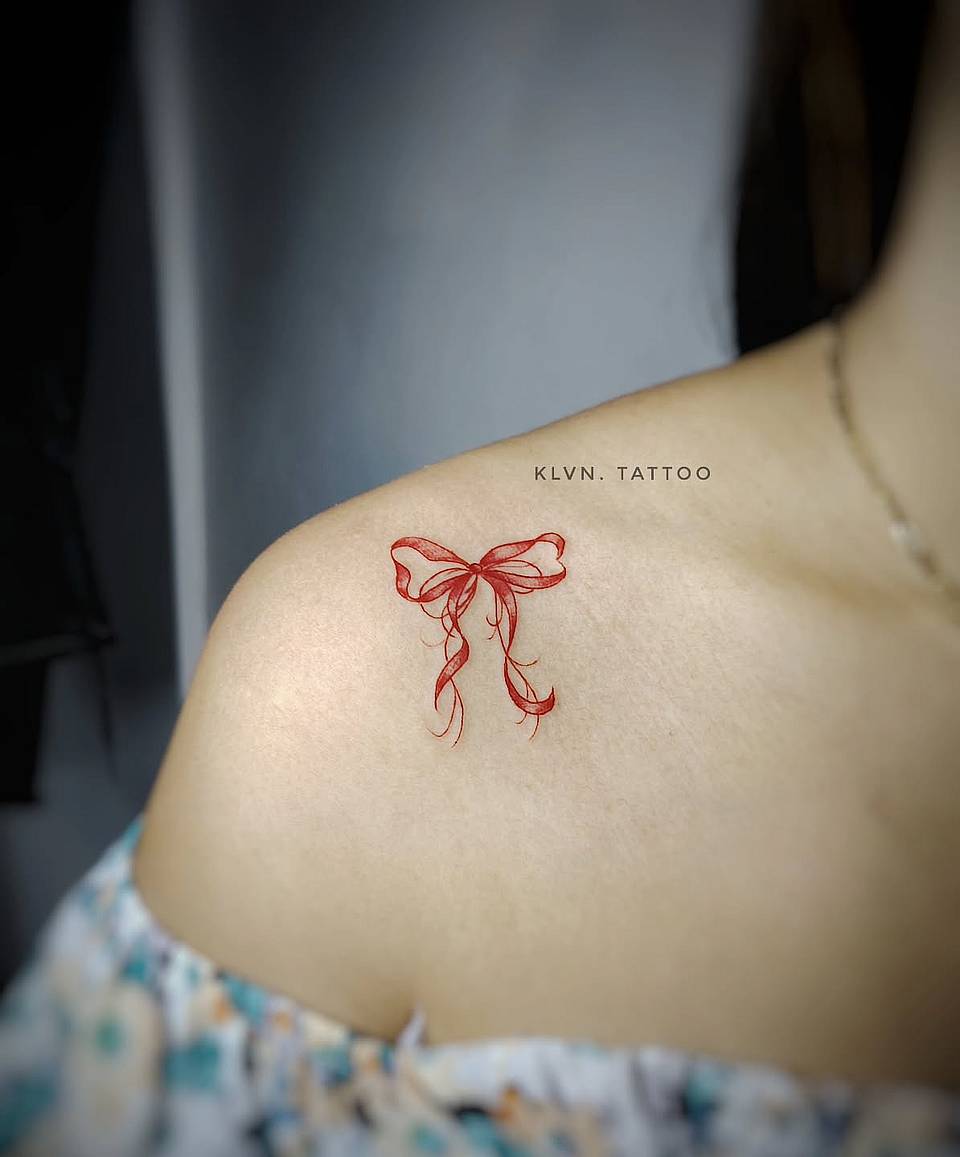 Delicate Red Bow