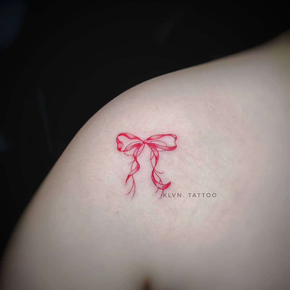 Delicate Red Bow