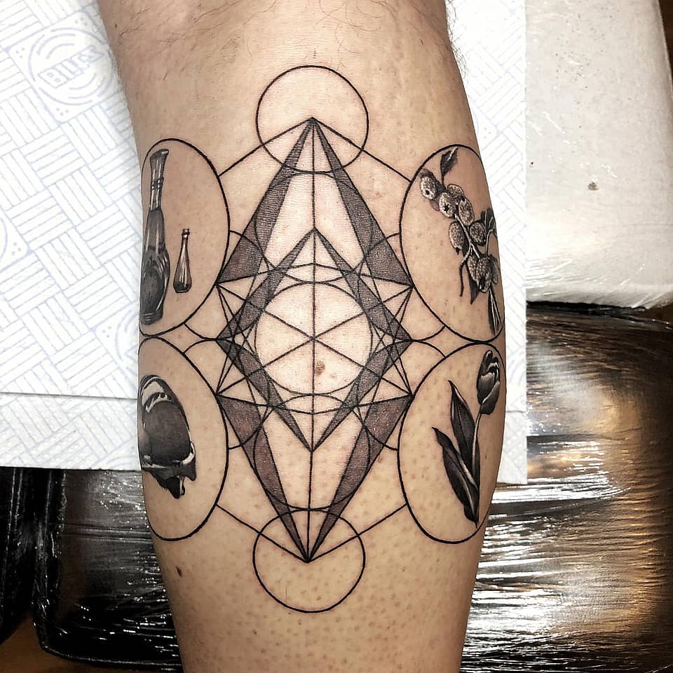 Diamond Mandala with Botanical Motifs