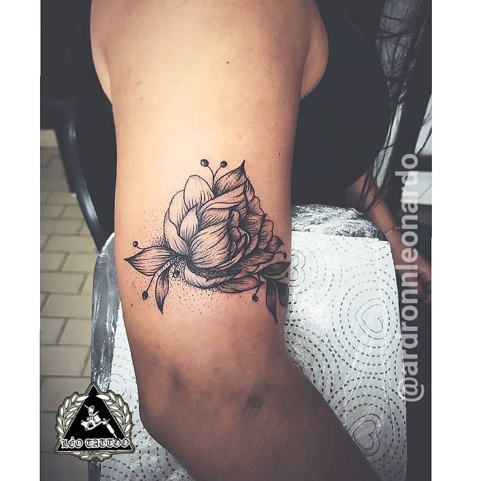 Dotwork Peony Bloom