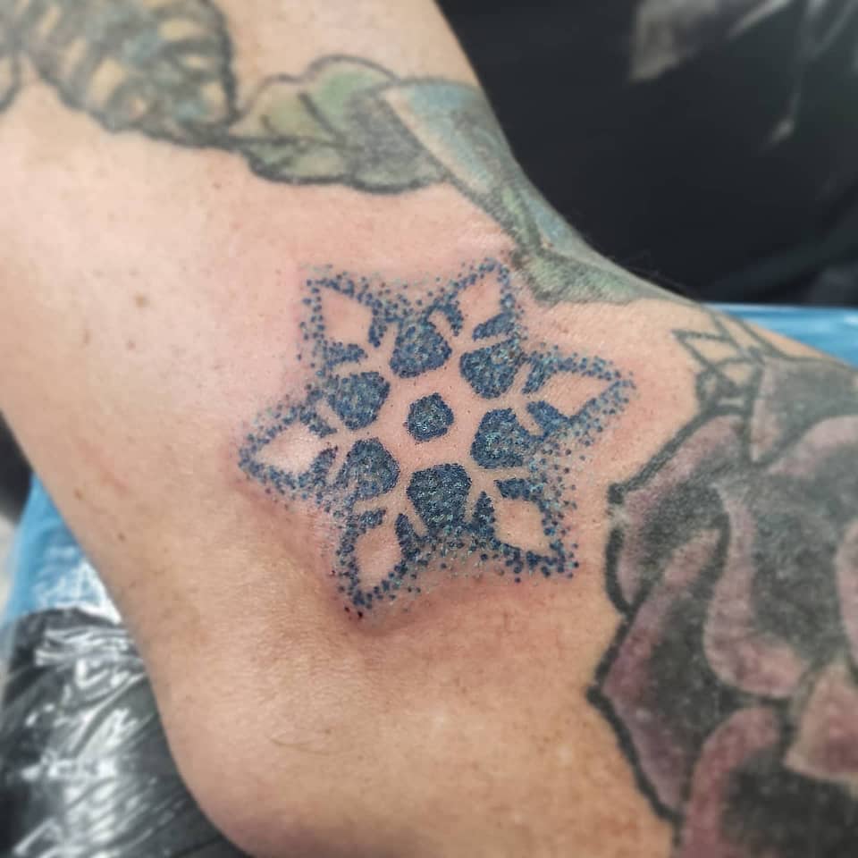 Dotwork Snowflake Star