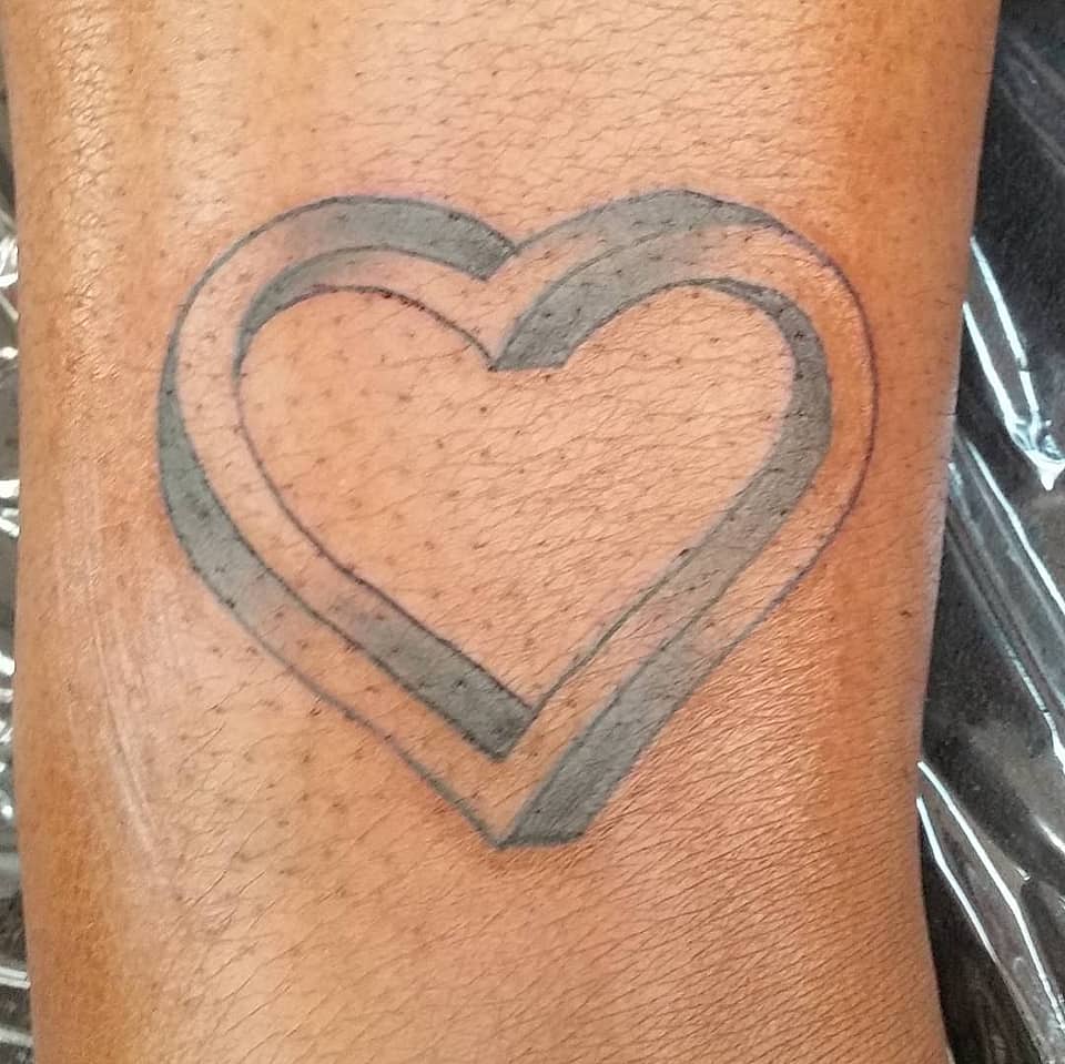 Double-Line Heart Embrace