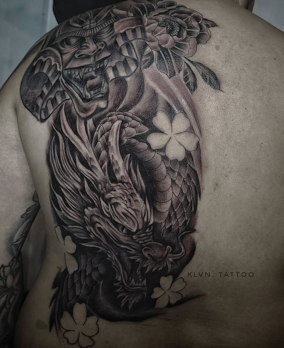 Dragon and Oni Backpiece