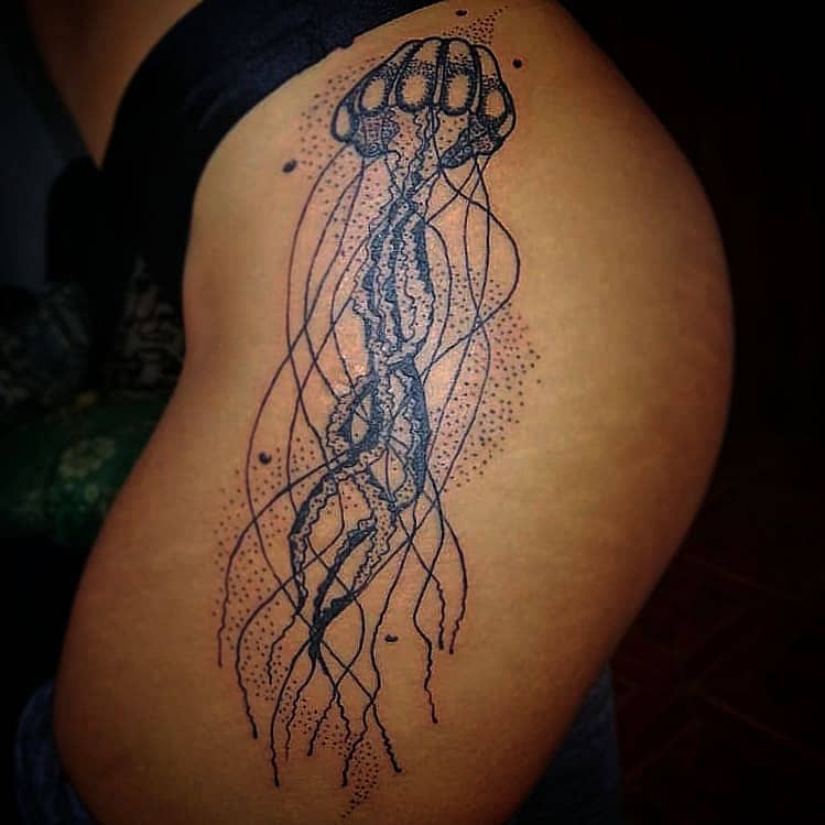 Drifting Jellyfish Dotwork
