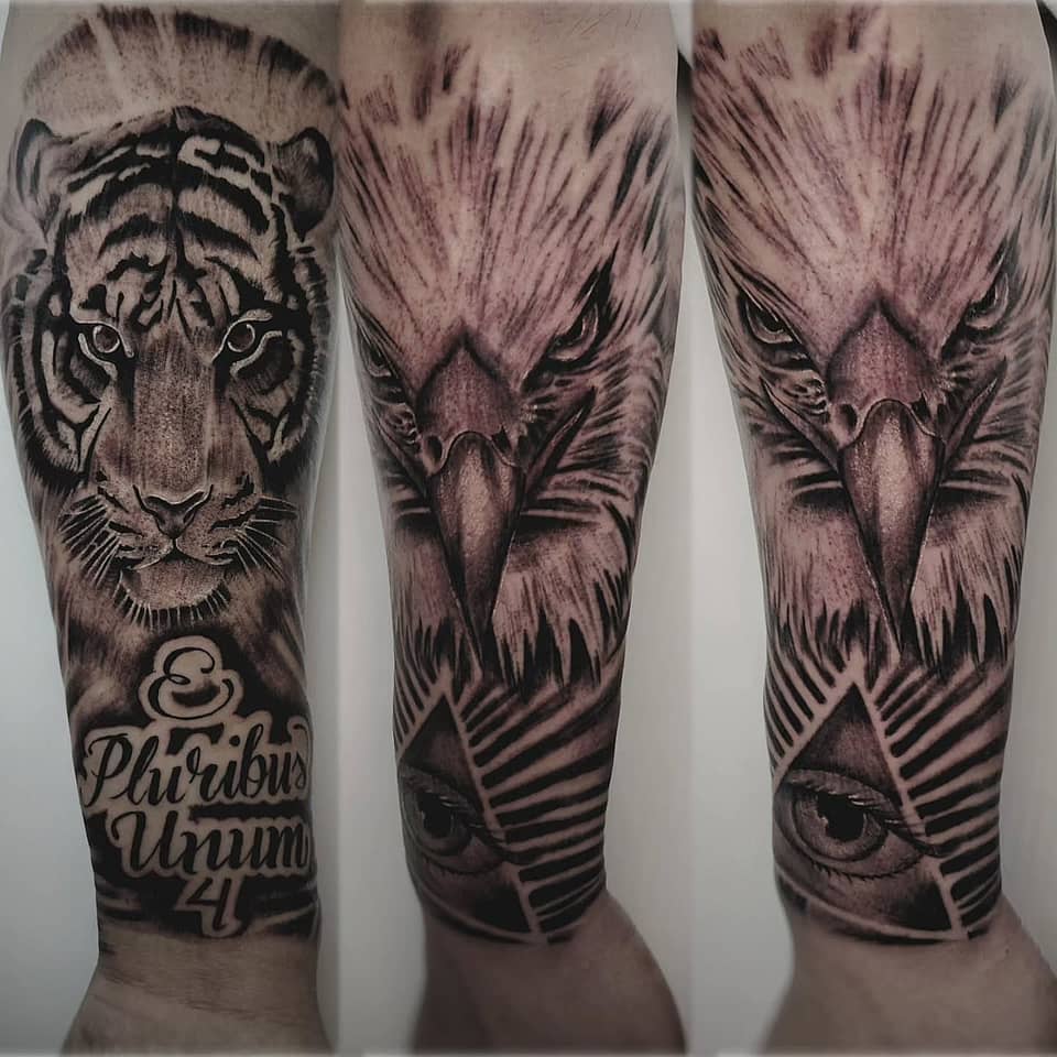 E Pluribus Unum — Tiger, Eagle & All-Seeing Eye