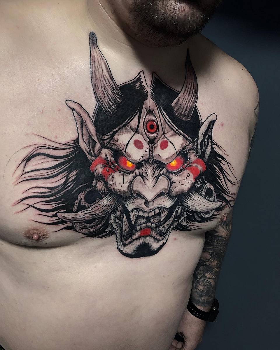 Ember-Eyed Oni Mask
