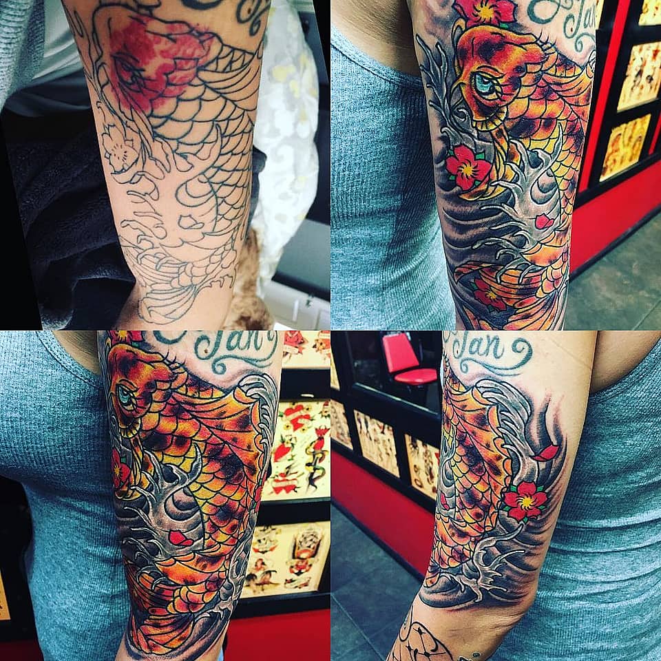 Ember Koi and Blossoms