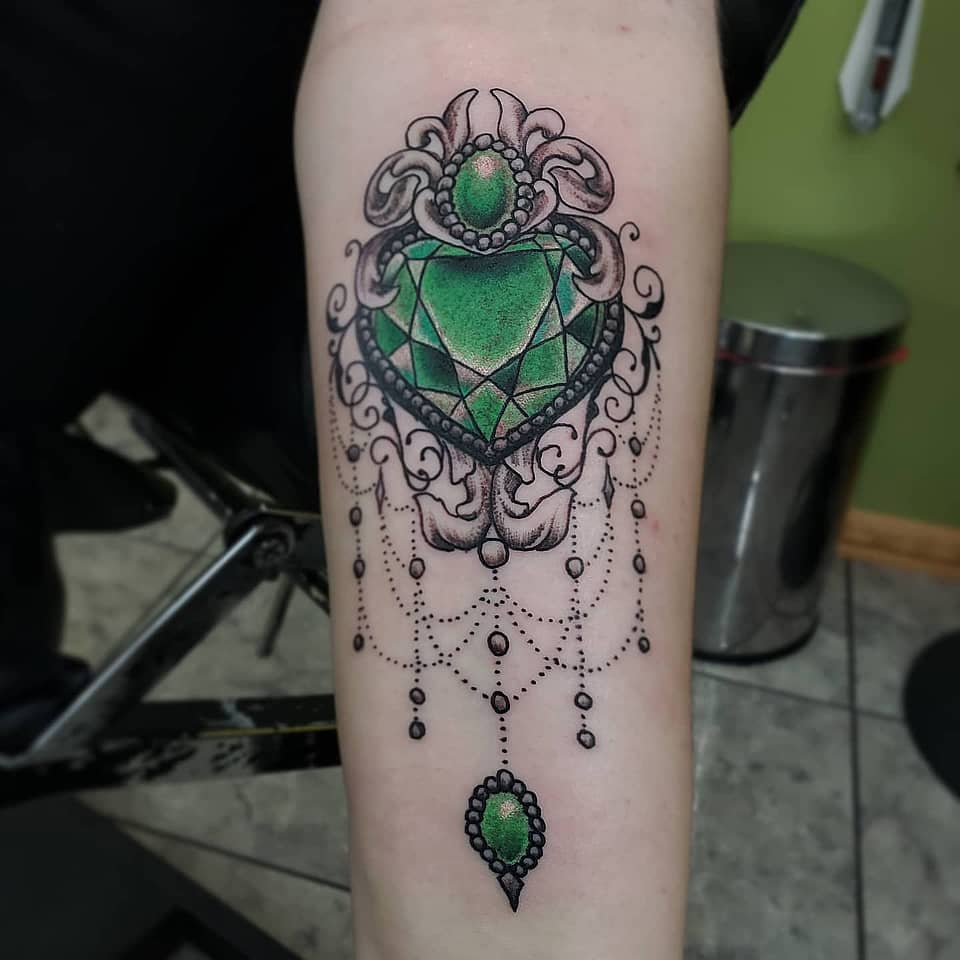 Emerald Filigree Chandelier Pendant