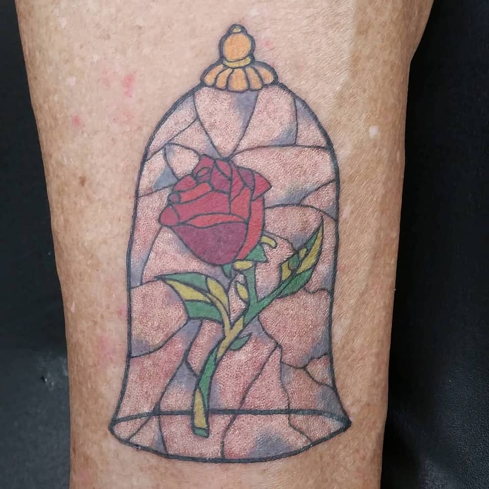 Enchanted Rose Under Glass
