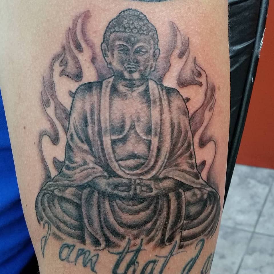 Enlightened Buddha with Sacred Flames
