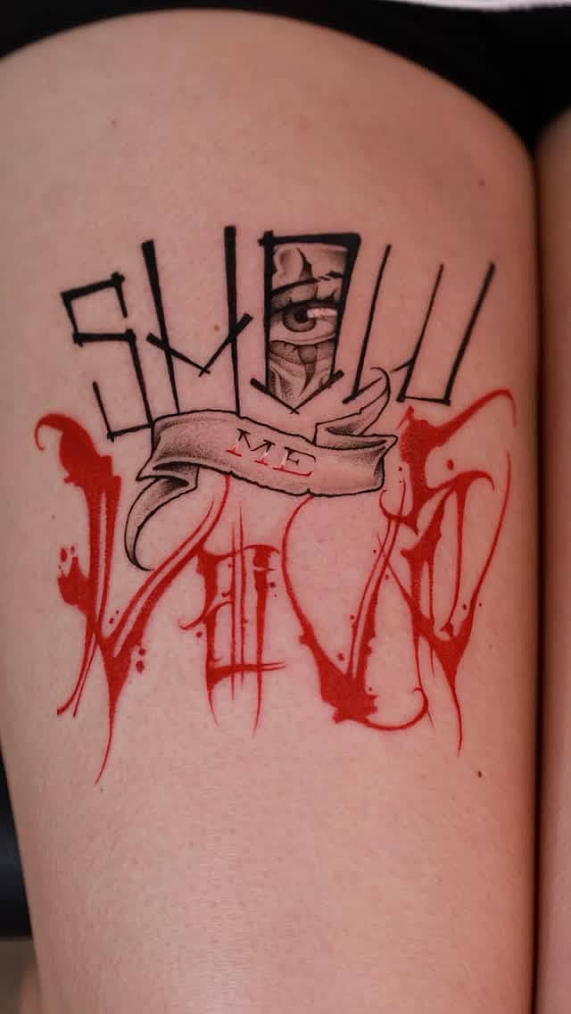 Eye Banner with Red Drip
