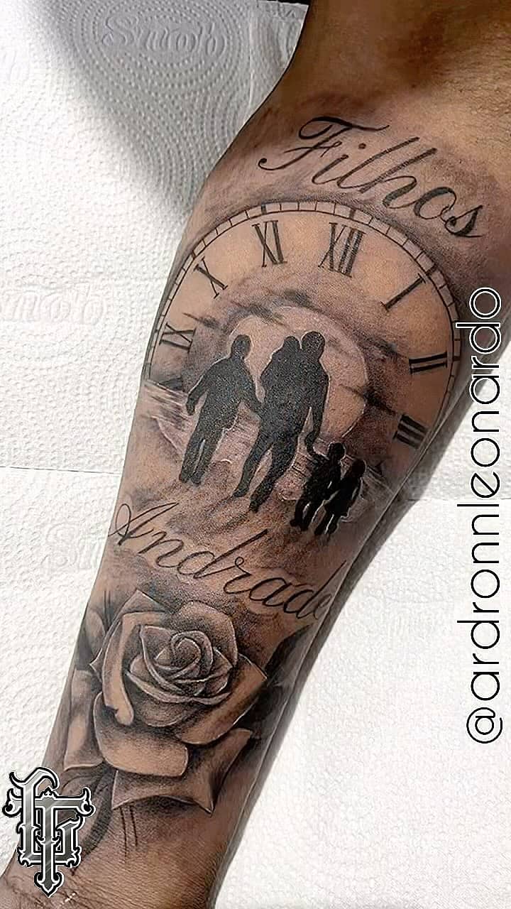 Family Clock and Rose