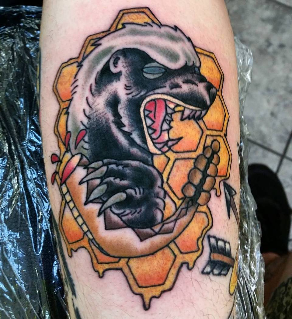 Fearless Honey Badger in the Comb