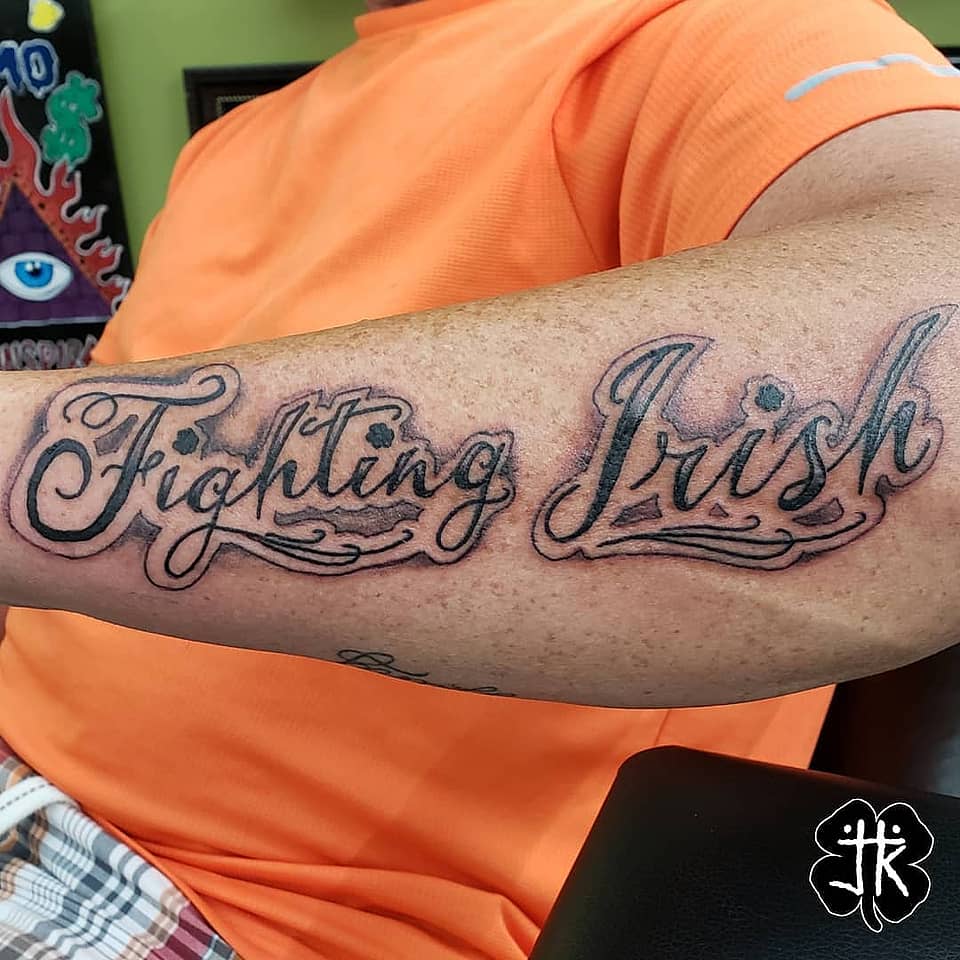 Fighting Irish Script Lettering