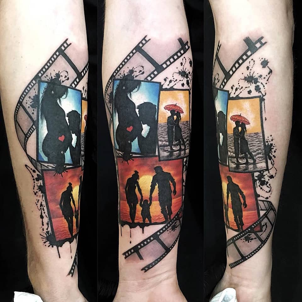 Filmstrip Family Silhouettes