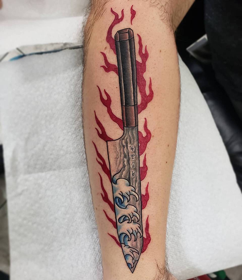 Flame and Wave Chef’s Knife