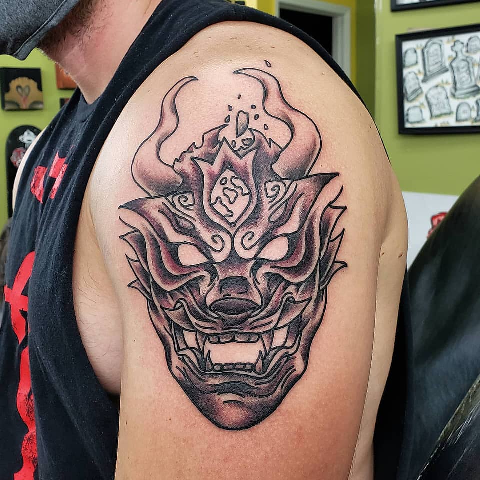 Flame-Horn Oni Mask